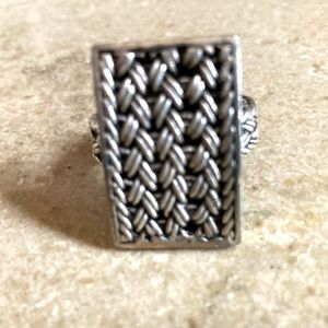 Silver chain design ring